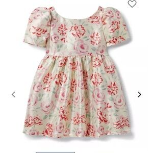 Janie and Jack Girls Metallic Floral Dress Size 6